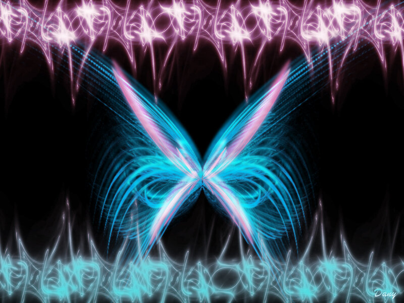 glowing butterfly fractal art