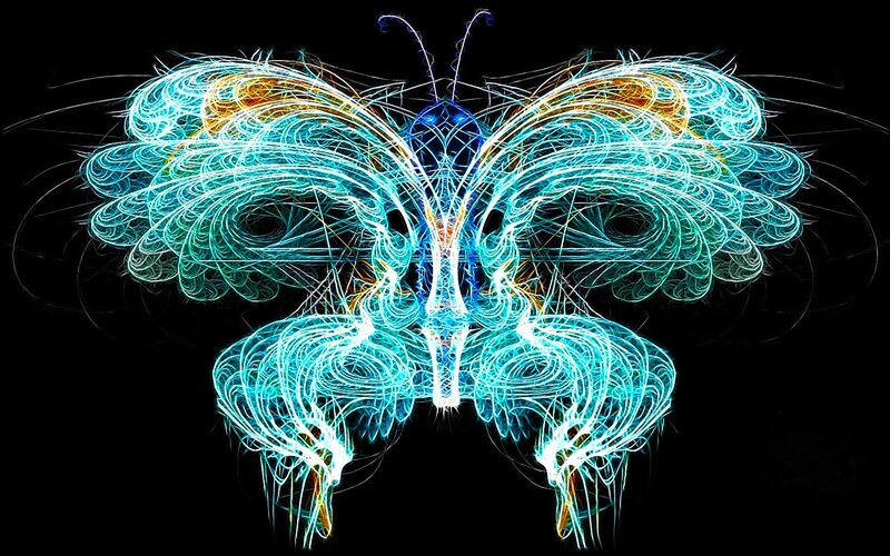 glowing butterfly fractal art