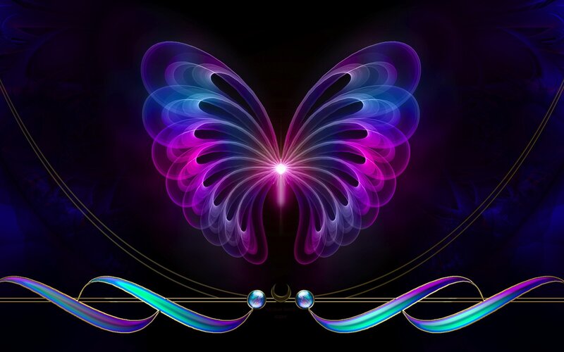 glowing butterfly fractal art
