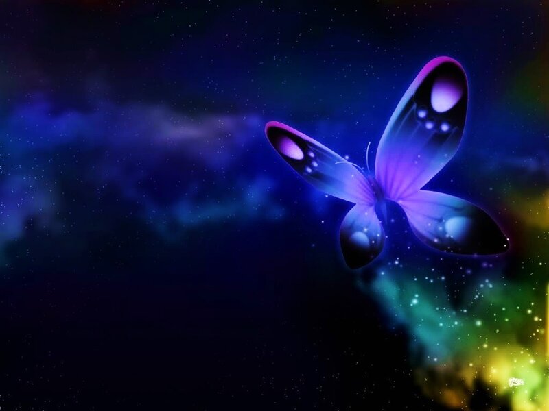 glowing butterfly in space