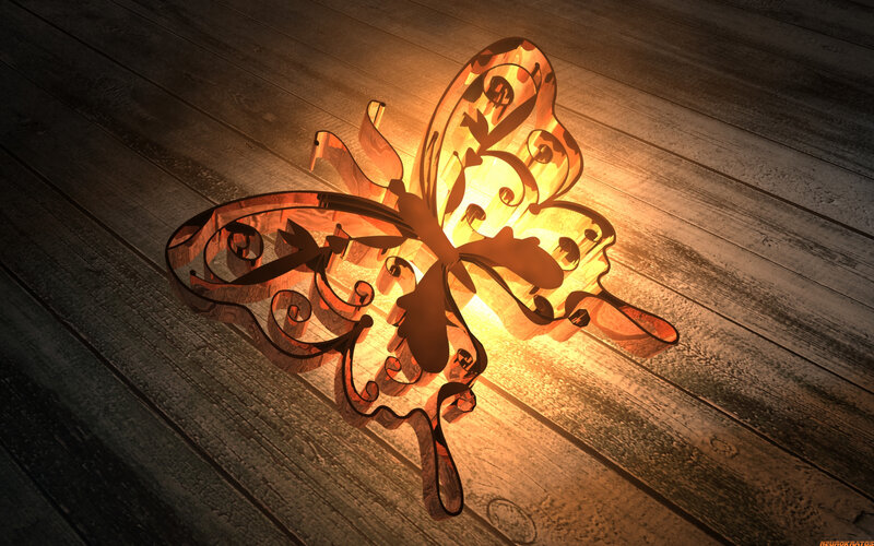 Glowing Butterfly Sculpture