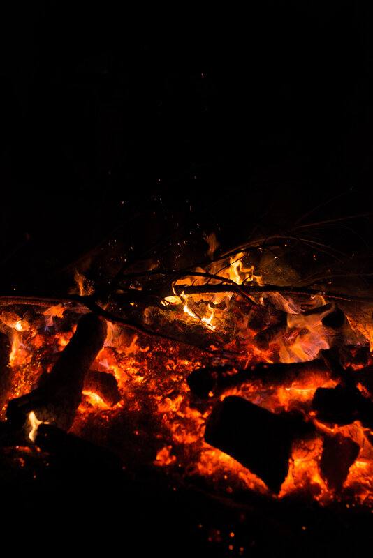 Glowing Campfire Embers — Orange