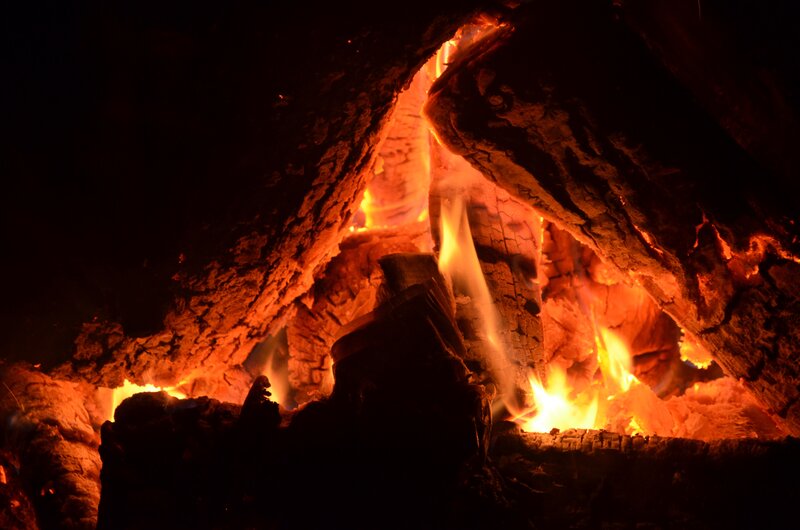 Glowing Campfire Embers