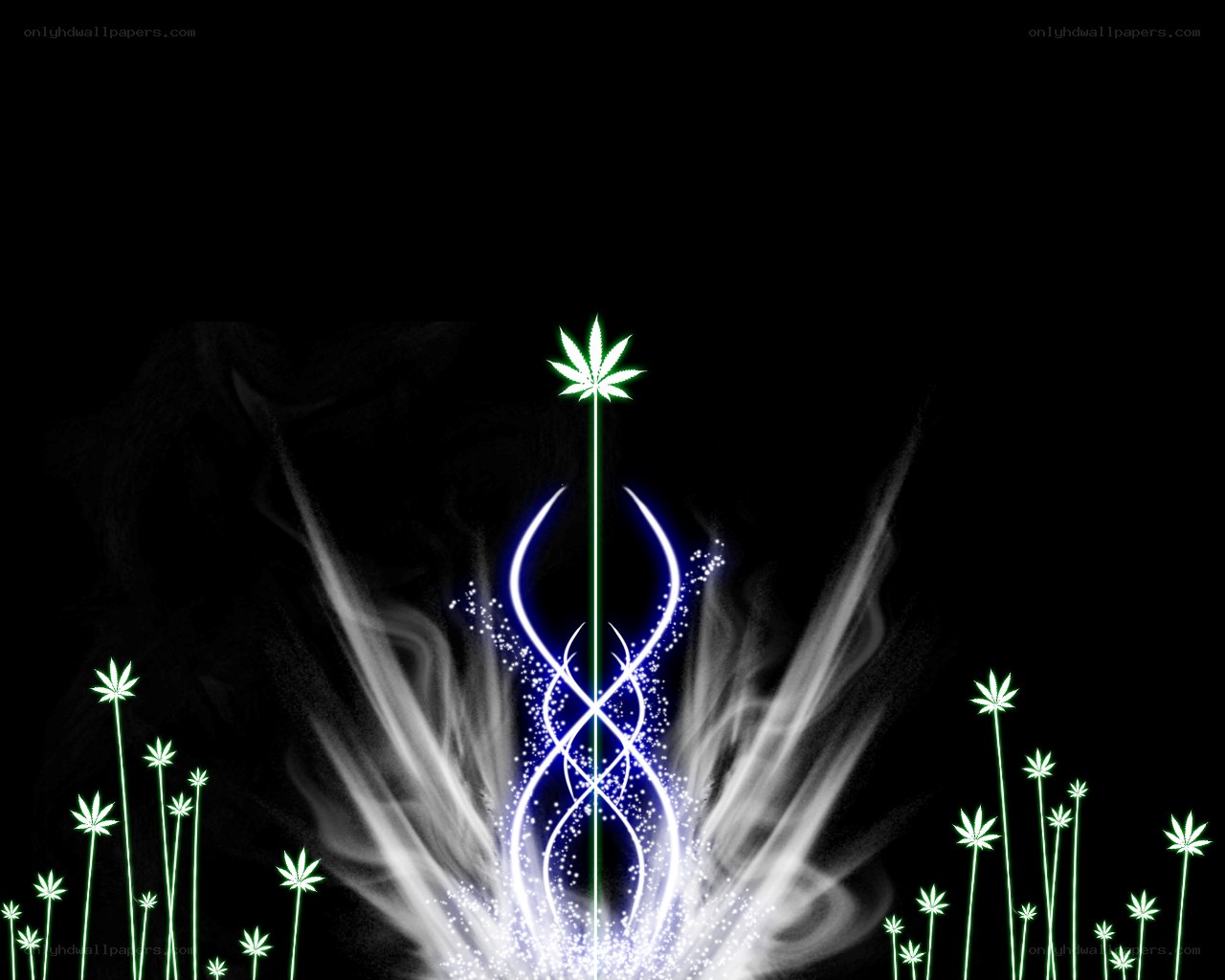 glowing cannabis leaf design
