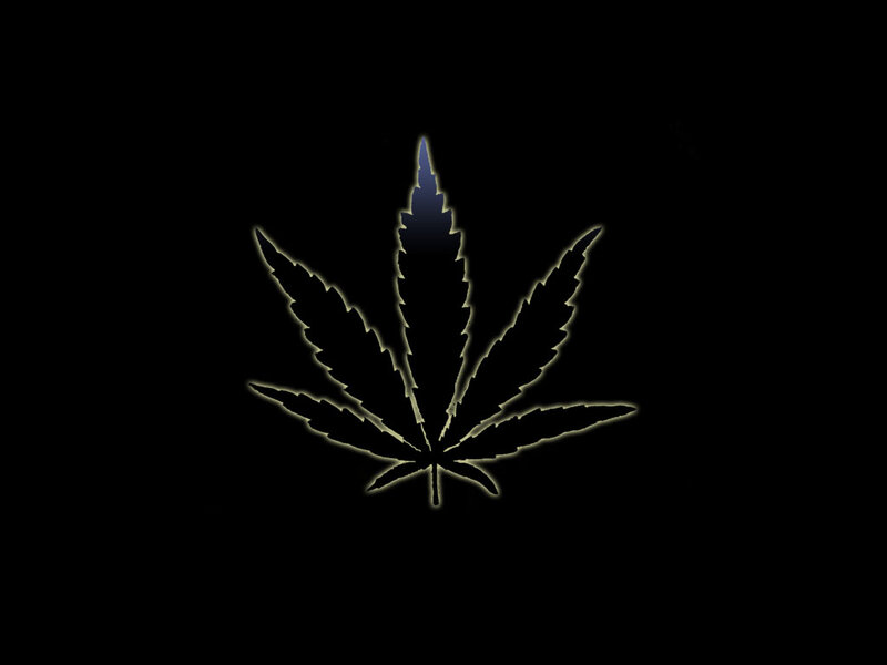 glowing cannabis leaf