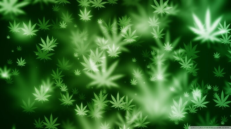 Glowing Cannabis Leaves — Green