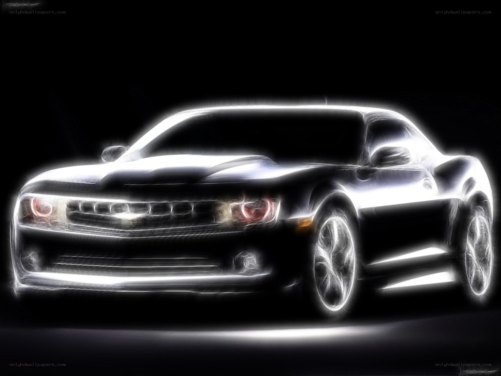 glowing car silhouette