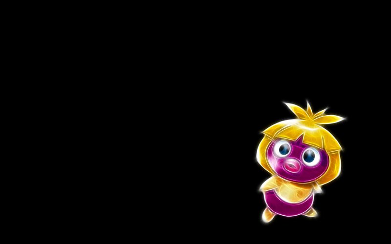 glowing cartoon character