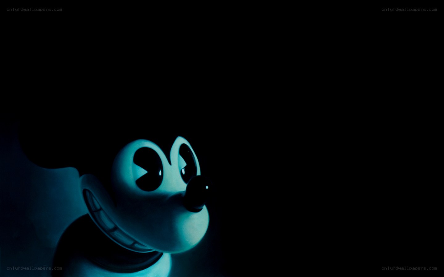 glowing cartoon character in darkness