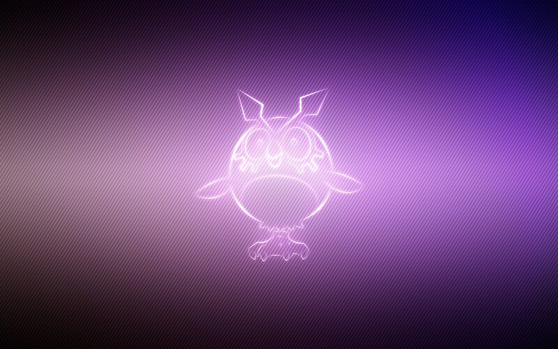 glowing cartoon owl outline