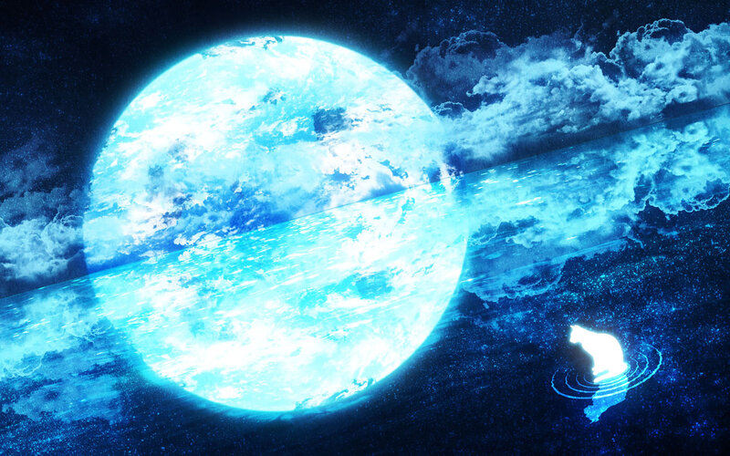 Glowing Cat in Space