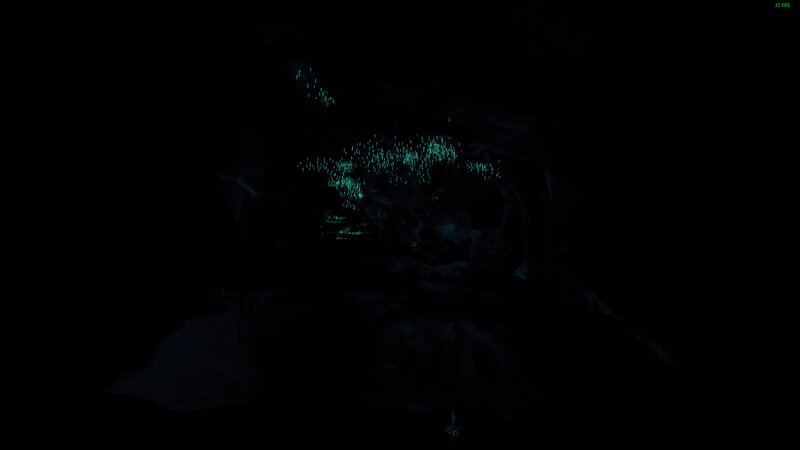 Glowing Cave Interior — Black