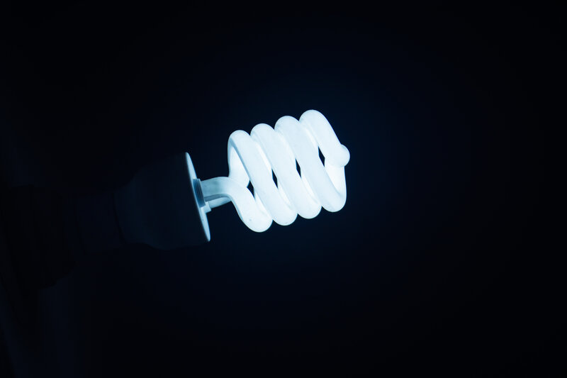 Glowing Cfl Light Bulb