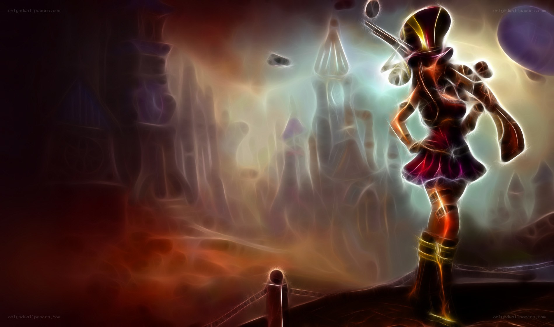 glowing character in fantasy scene