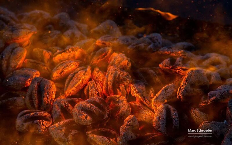 Glowing Charcoal Briquettes — Orange, Dramatic