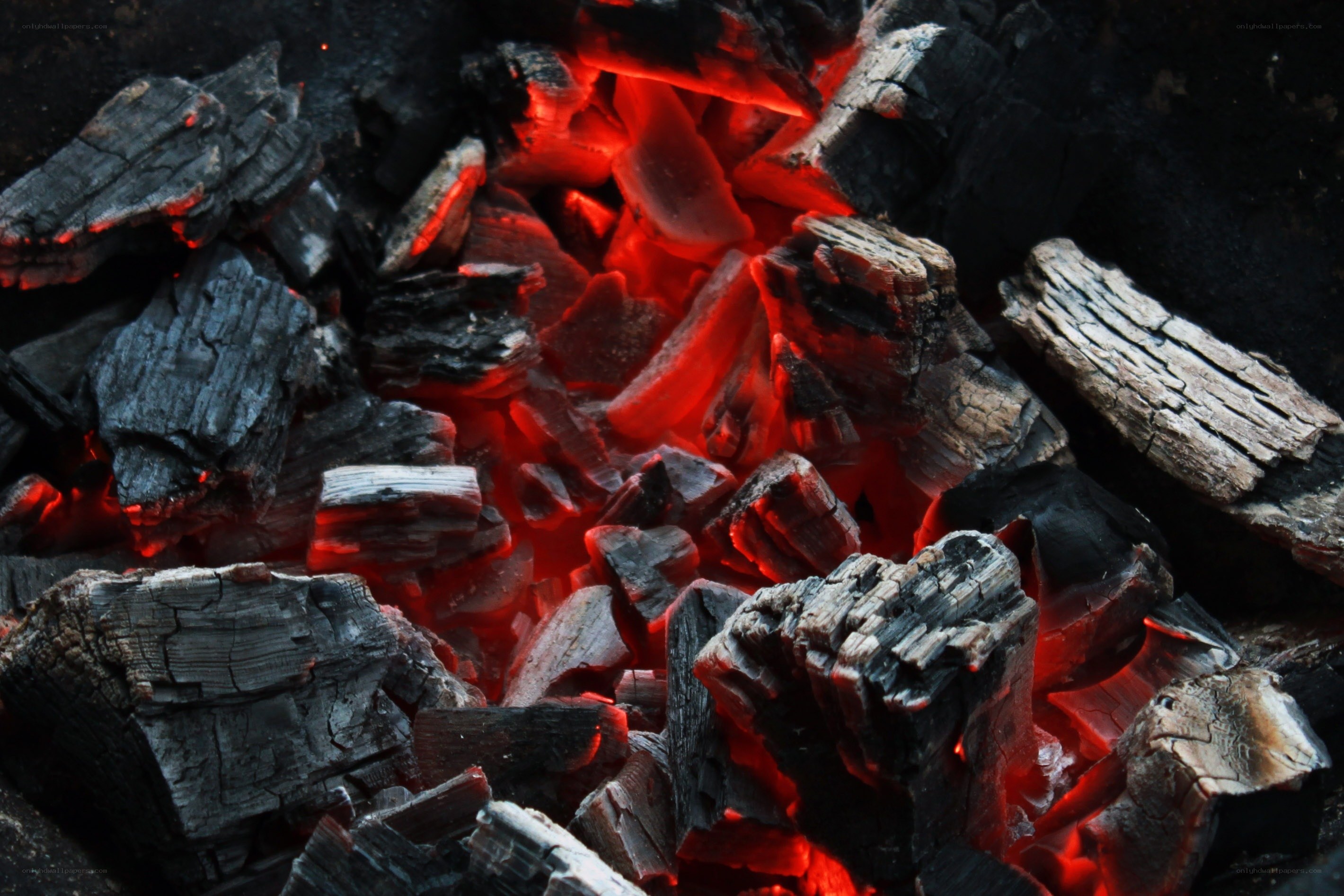 glowing charcoal embers