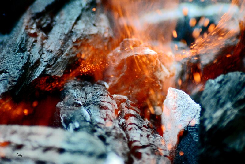 Glowing Charcoal Embers — Orange