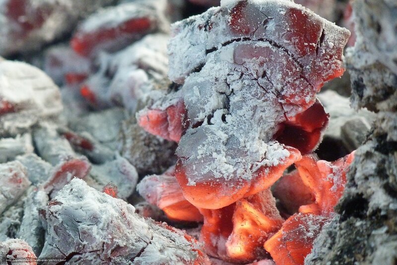 glowing charcoal embers