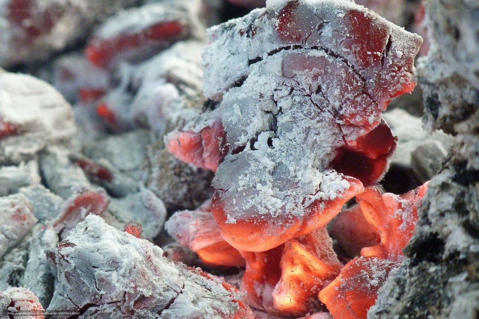 glowing charcoal embers