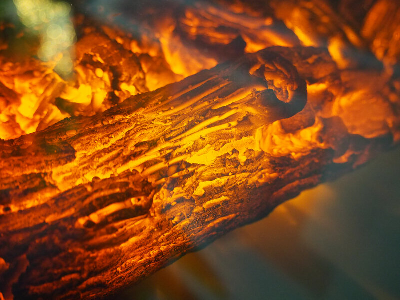 Glowing Charred Wood