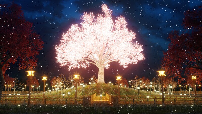 Glowing Cherry Blossom Tree