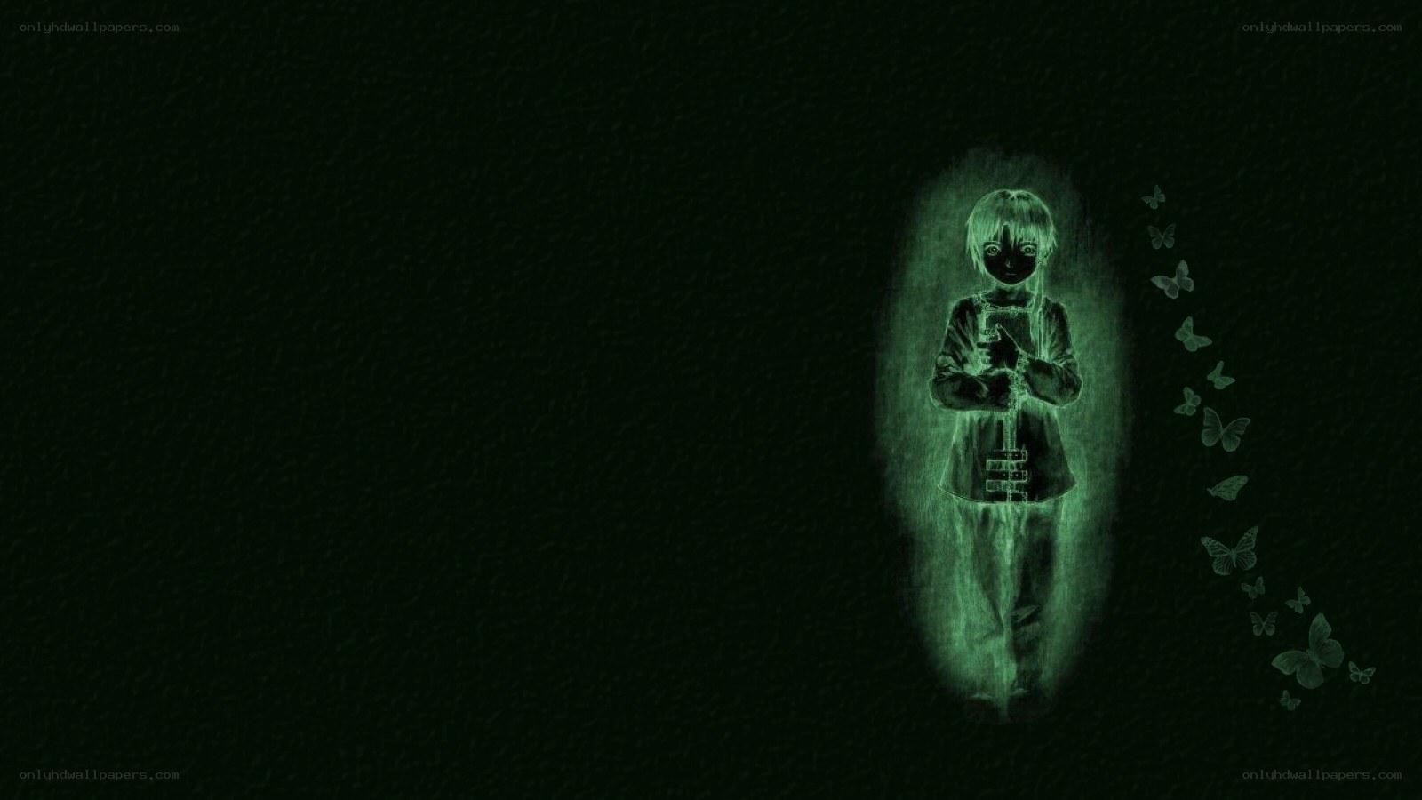glowing child with butterflies