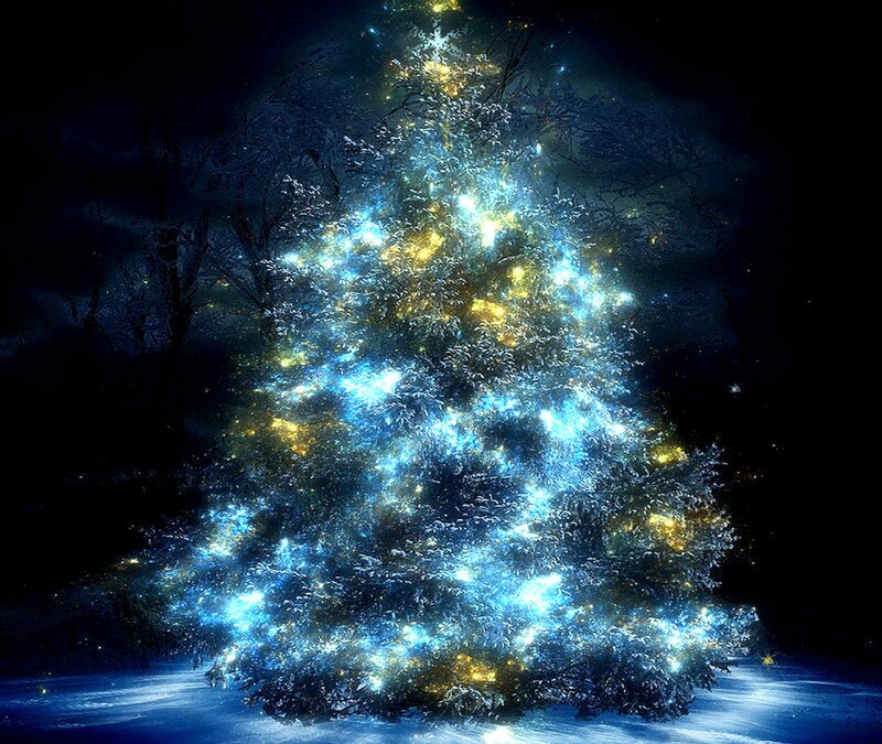Glowing Christmas Tree — Blue, Magical