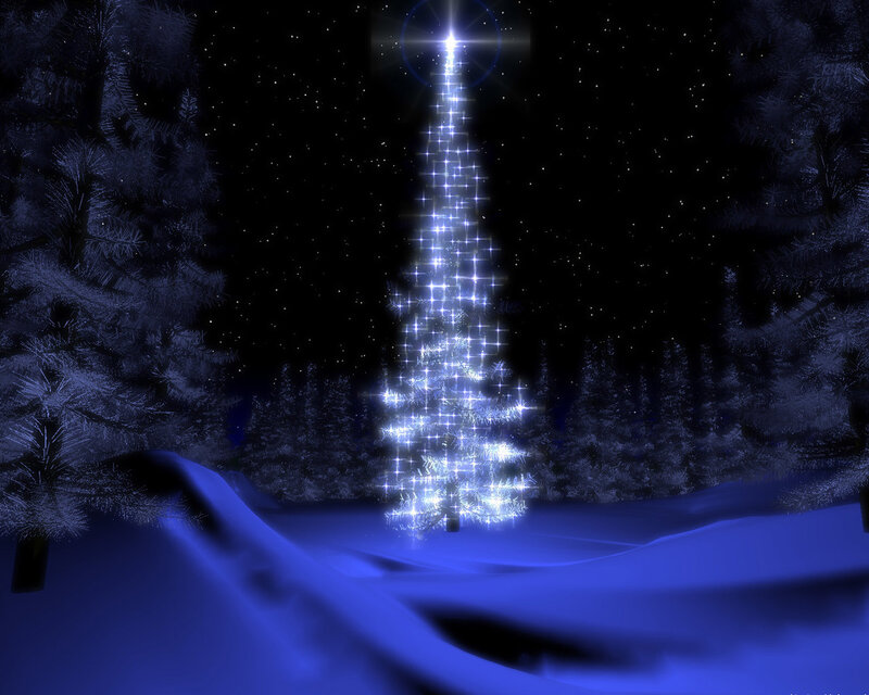 Glowing Christmas Tree — Blue
