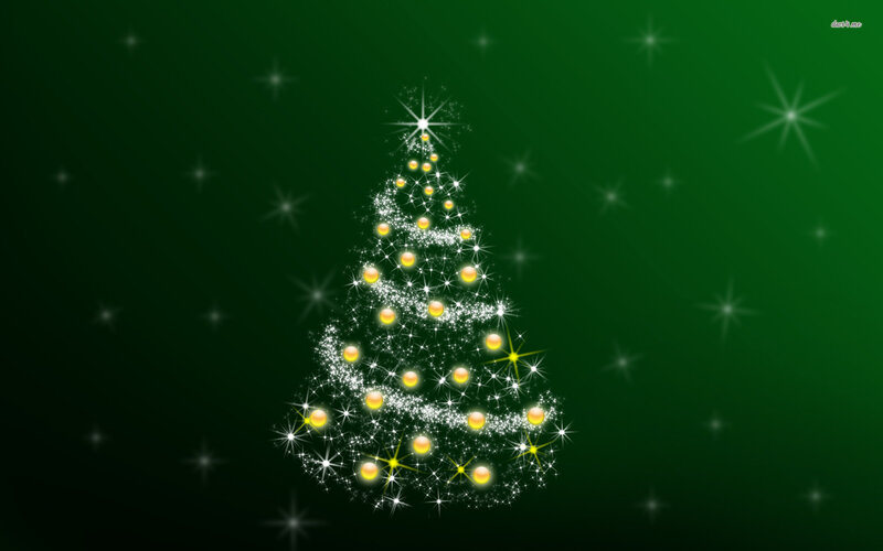 Glowing Christmas Tree — Green, Festive, Night