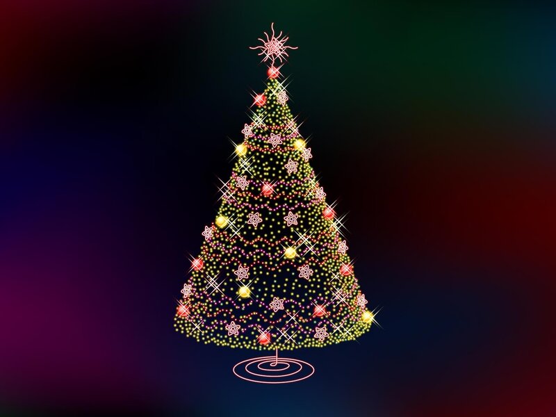 glowing christmas tree
