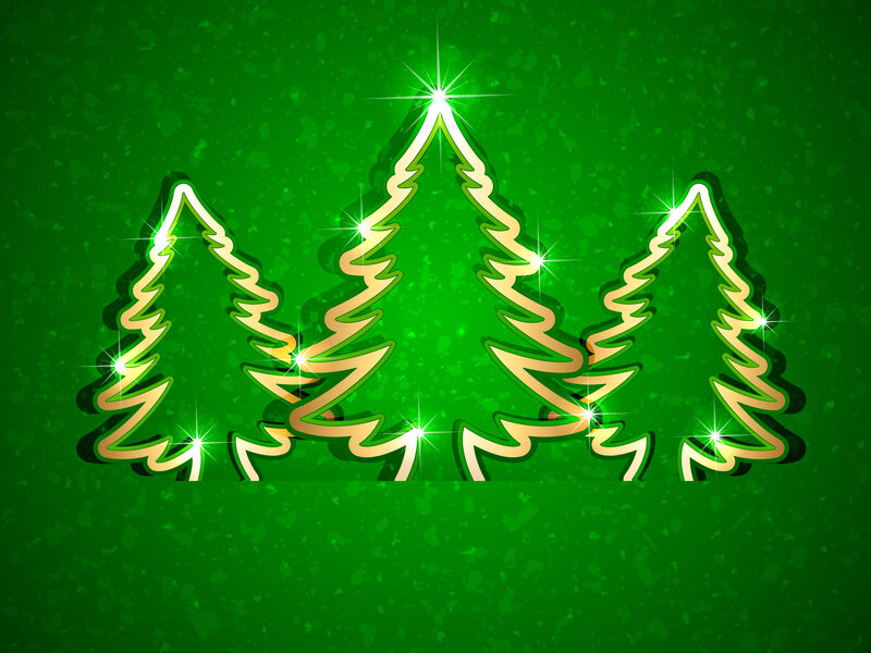 Glowing Christmas Trees — Green