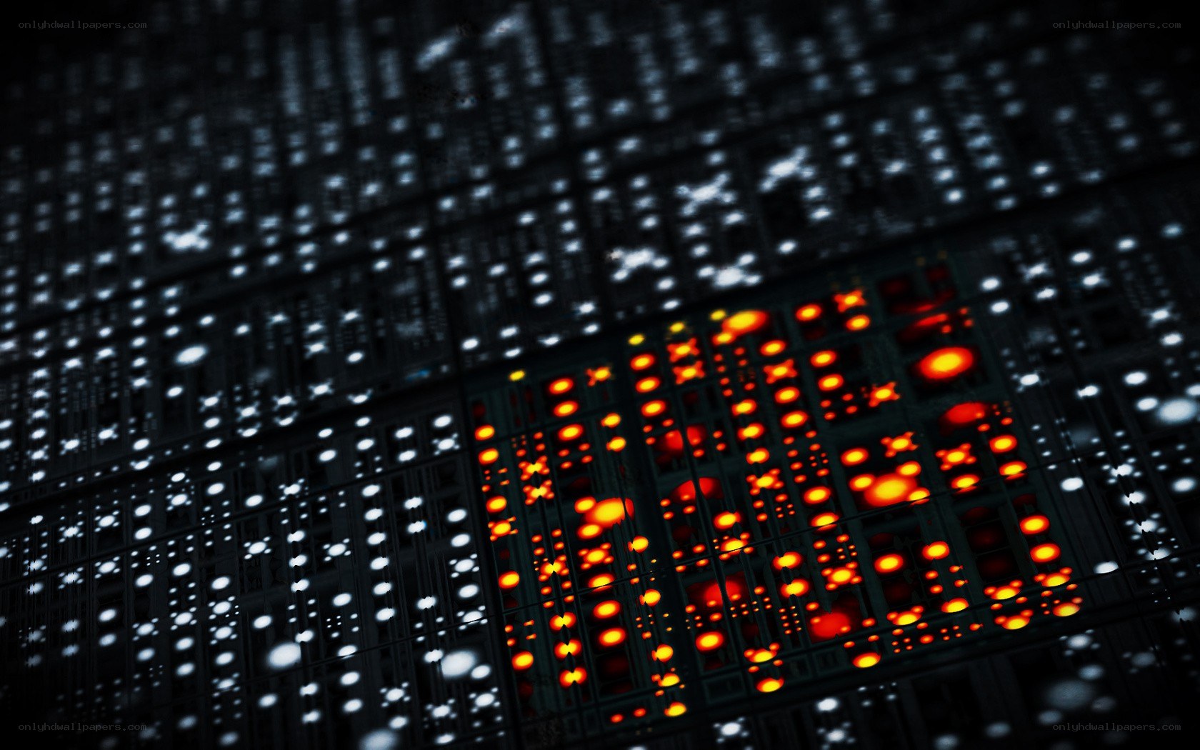 glowing circuit board