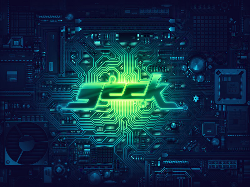Glowing Circuit Board — Blue