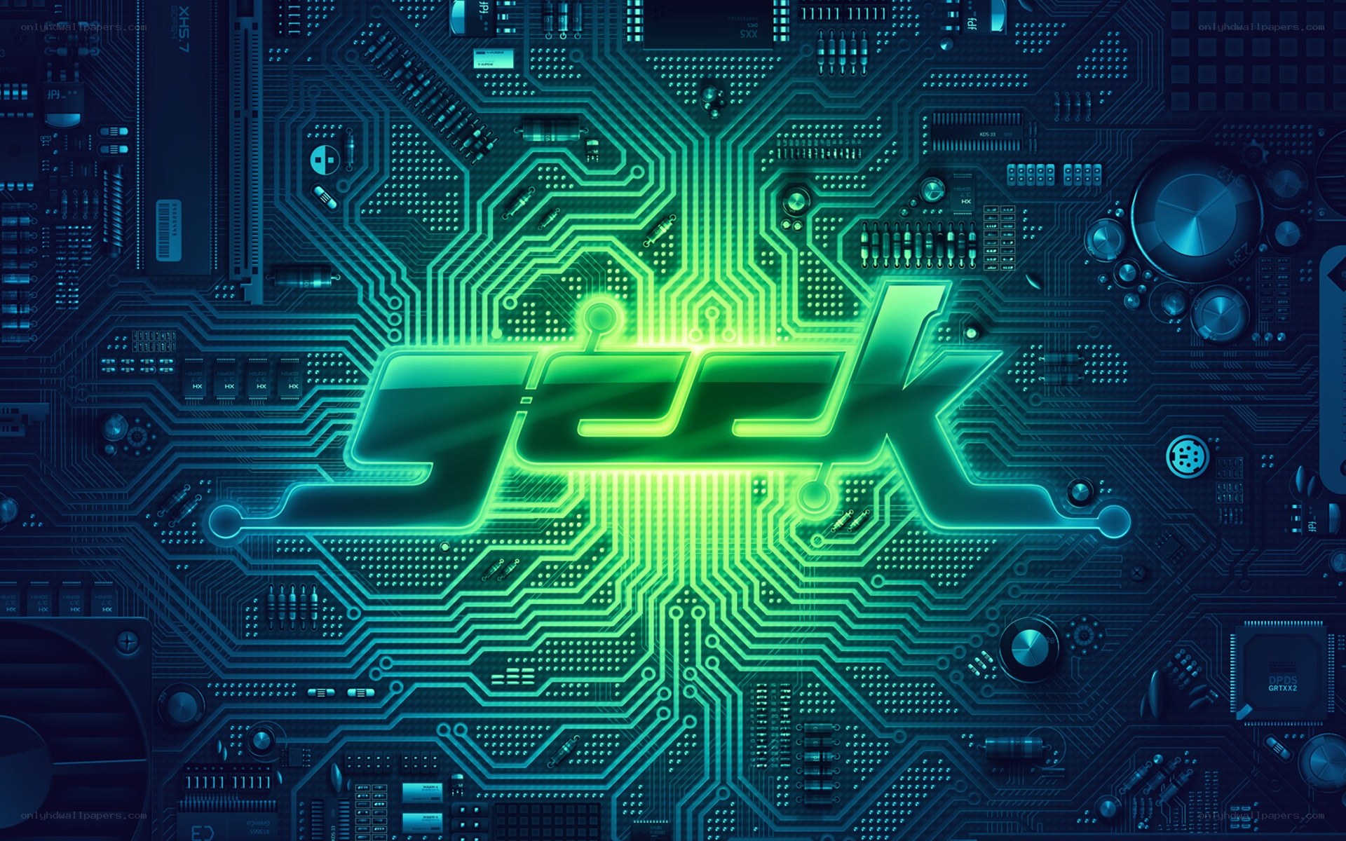 glowing circuit board design