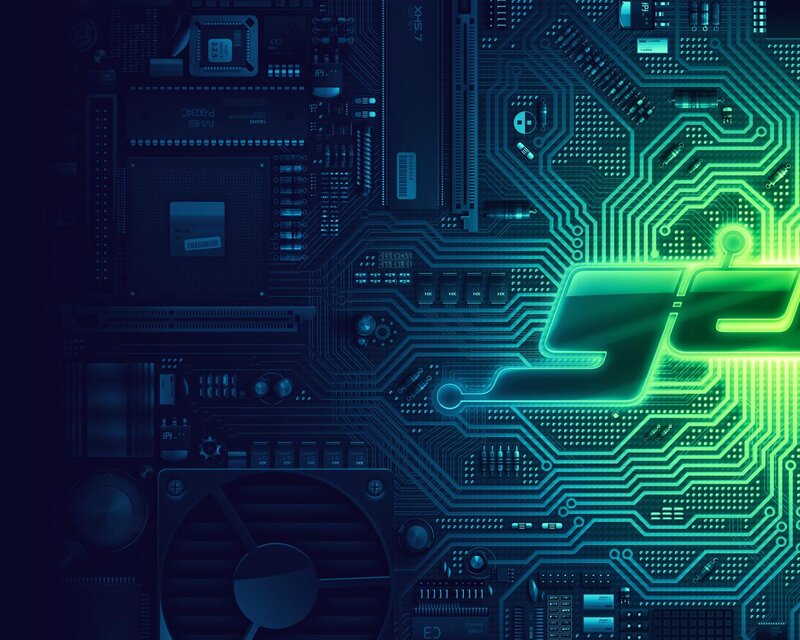 glowing circuit board design