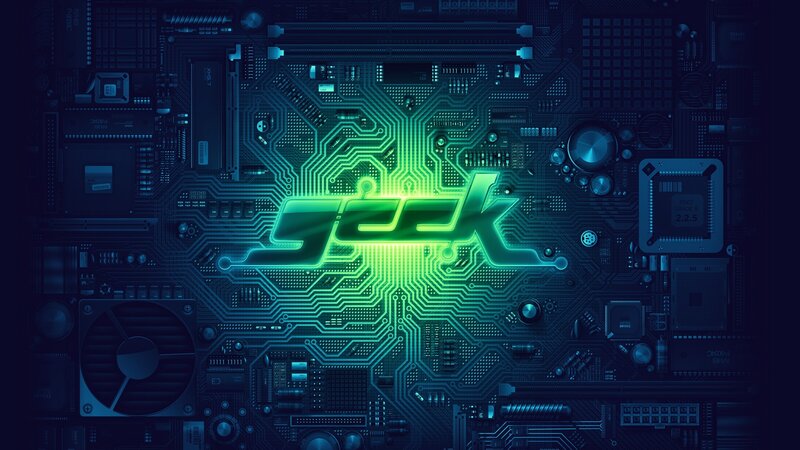 glowing circuit board with text
