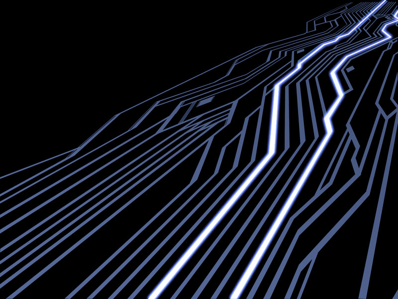 glowing circuit lines