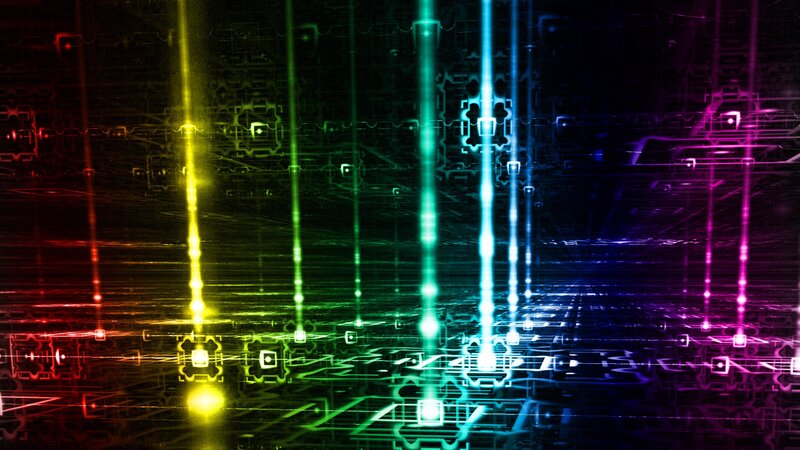 Glowing Circuit Lines — Green