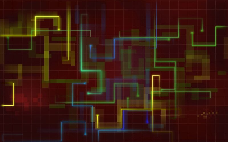 Glowing Circuit Lines — Red