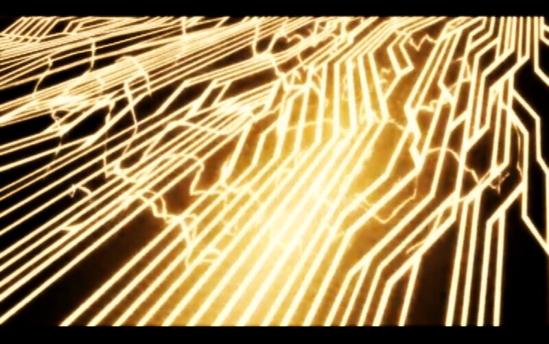 Glowing Circuit Lines — Yellow, Dramatic