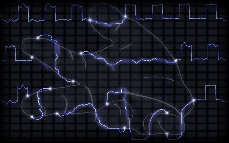 glowing circuit outline