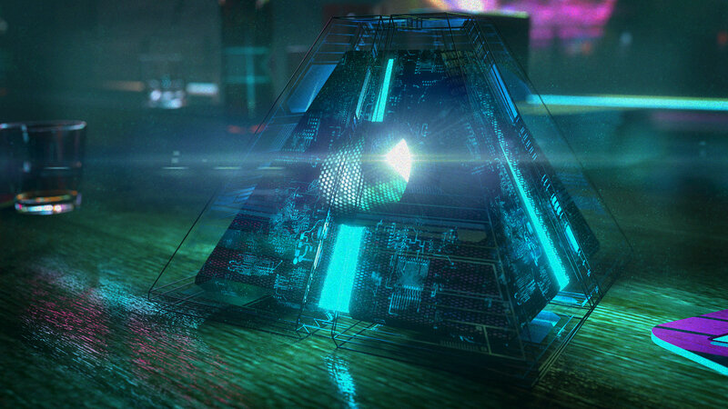 Glowing Circuit Pyramid