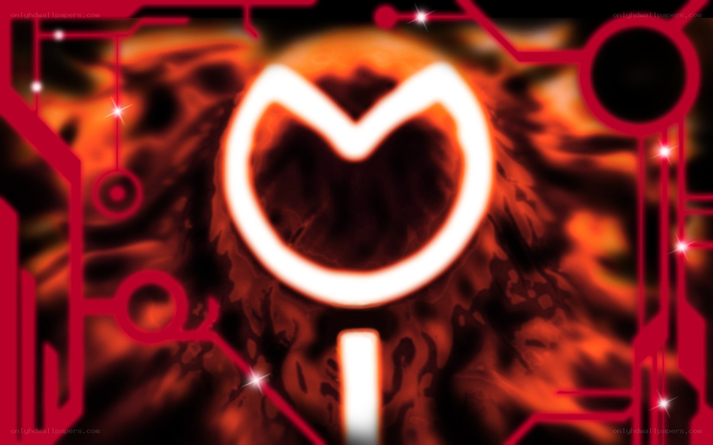 glowing circuit symbol