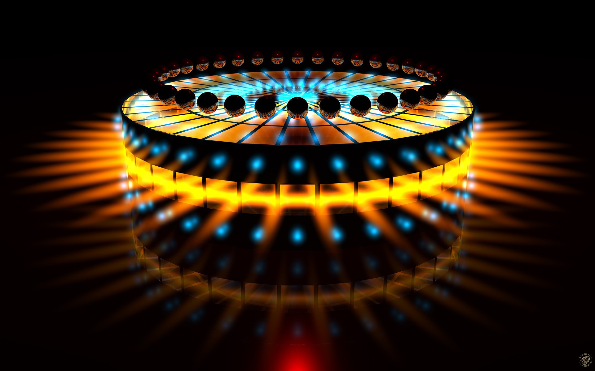 glowing circular light structure