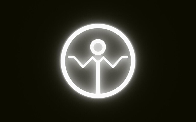 glowing circular logo