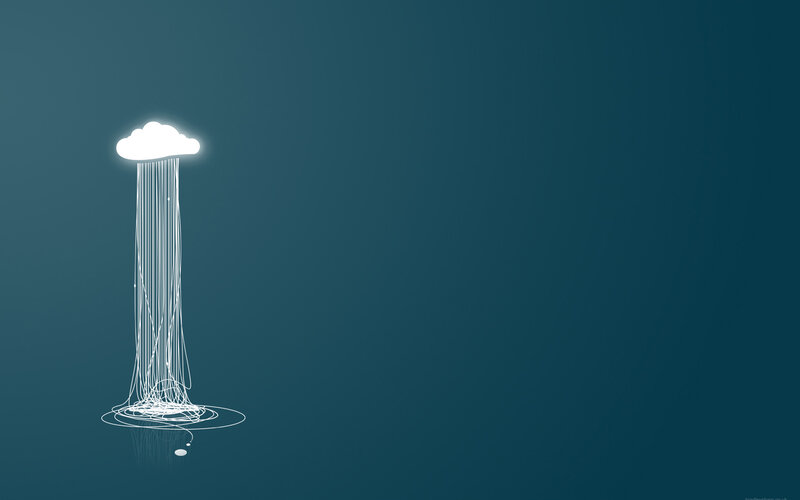 glowing cloud raining light