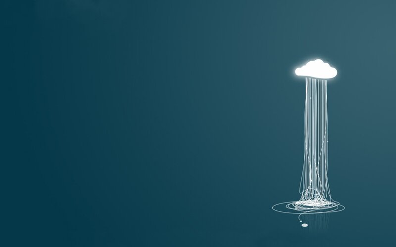 Glowing Cloud Raining Lines — Blue