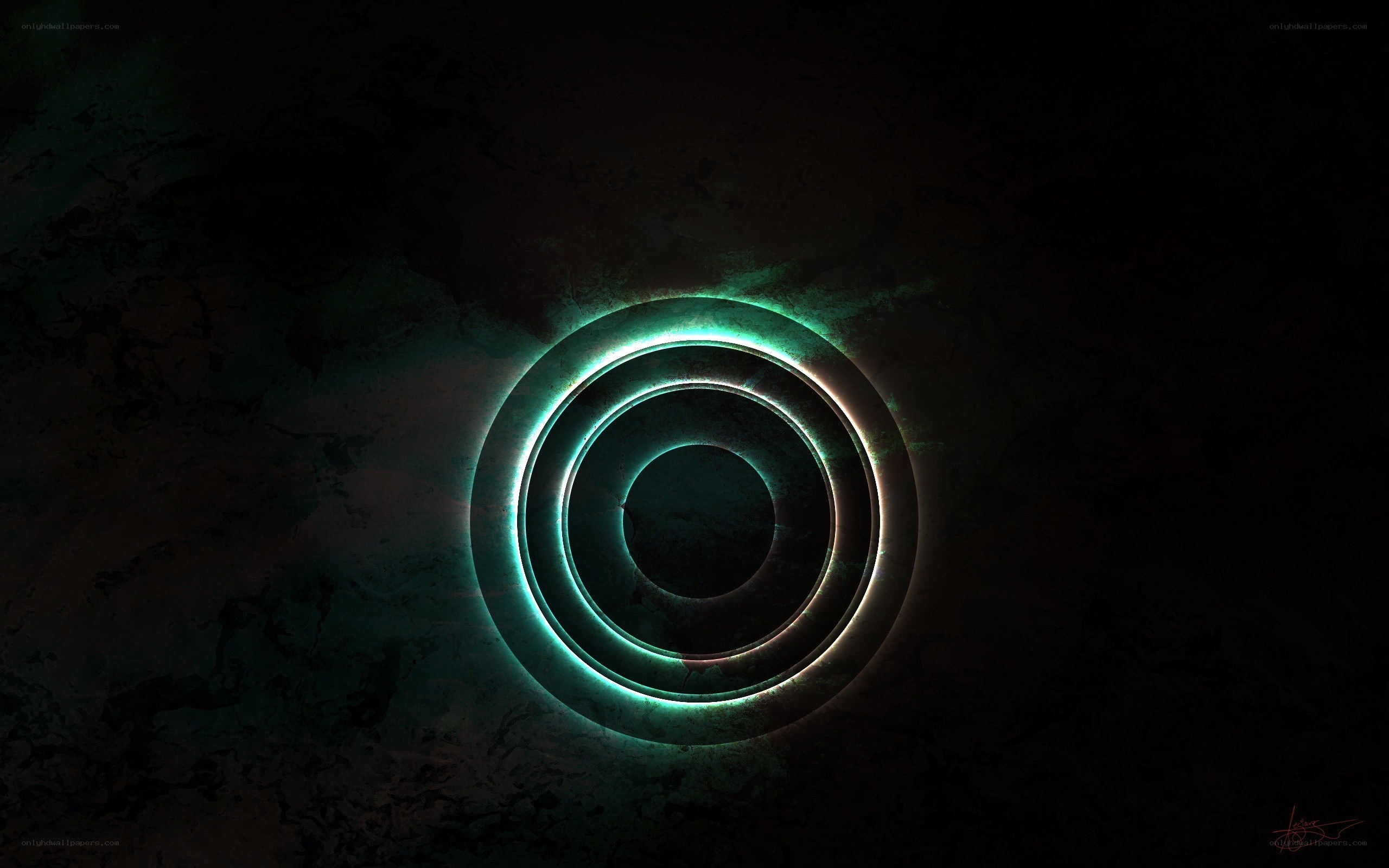 glowing concentric circles