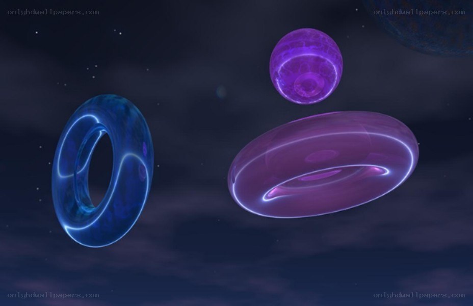 glowing cosmic rings and spheres