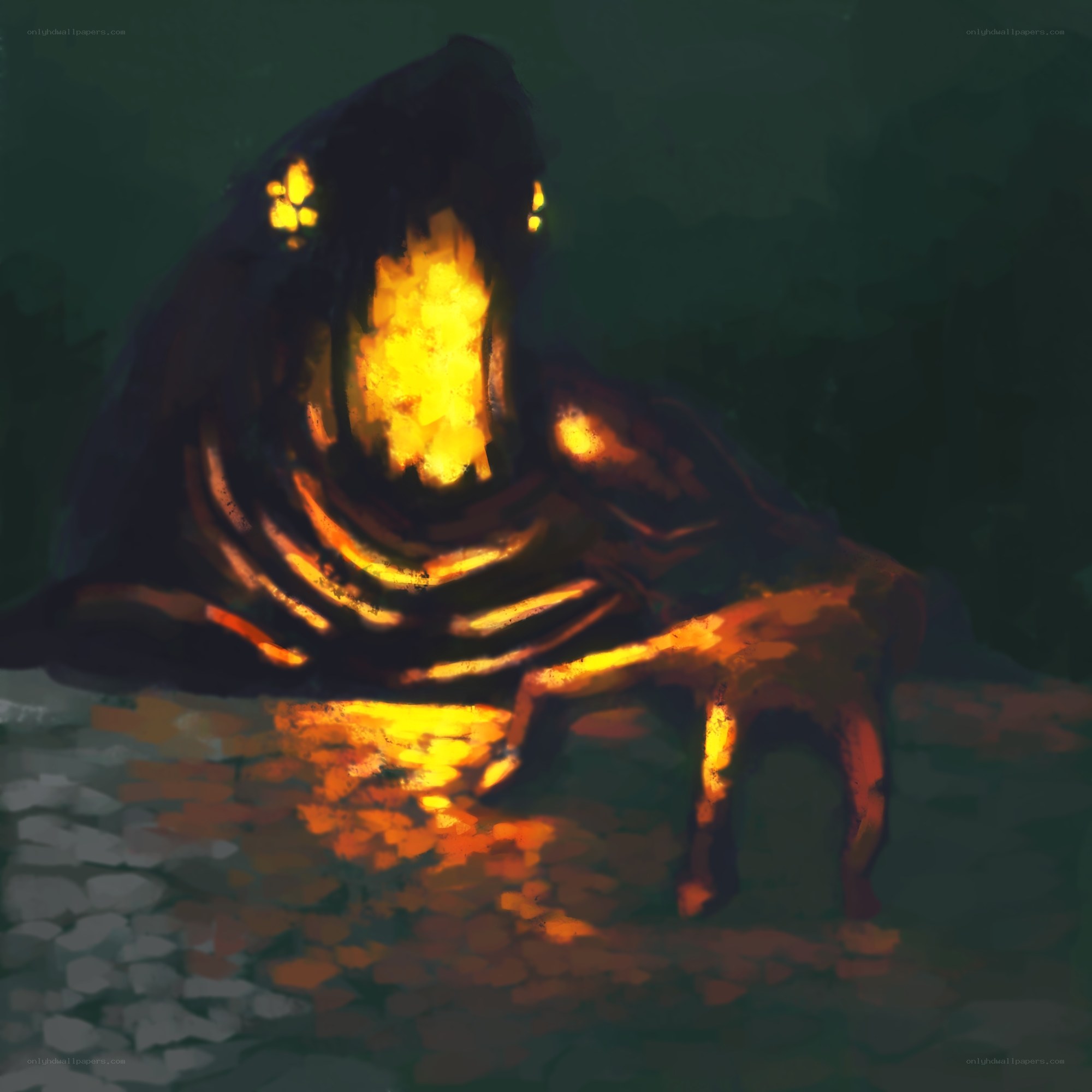 glowing creature in dark